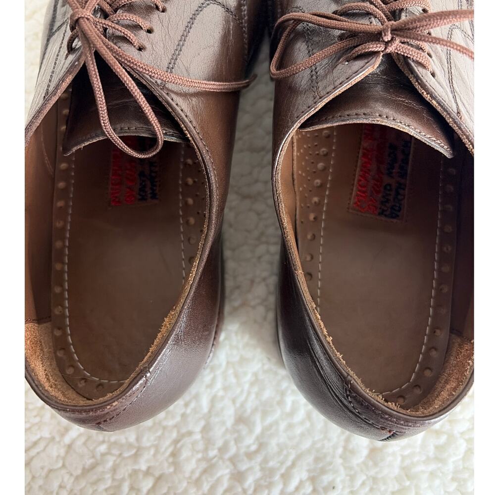 Als Attire Handmade Mens Oxford Shoes Size 8.5-9 Brown Leather One of a Kind - Picture 6 of 9